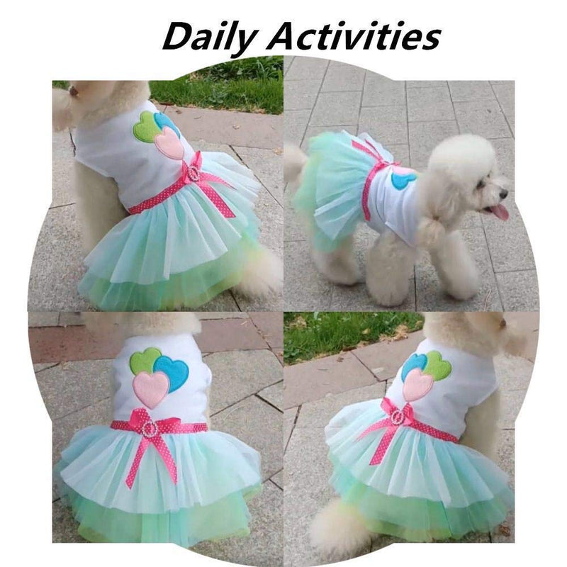 [Australia] - QingLuo Puppy Tutu Skirt Dog Dress Pet Cute Small Dog Skirt Dress (Medium, Green) Medium 