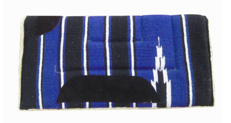 Pets2Care WESTERN SADDLE PAD NUMNAH COWBOY FLEECE BLACK/BLUE 32 x 32 - PawsPlanet Australia