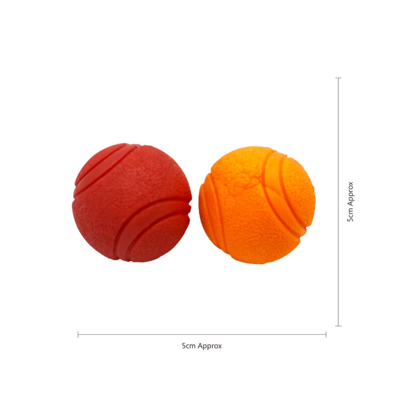 Dog Training High Bounce Solid Ball Doggy Play Balls Hours for Fun for All Dogs and Puppies Solid Rubber Boomer Ball Funny Chew Play Toys (Red & Orange) Red & Orange - PawsPlanet Australia