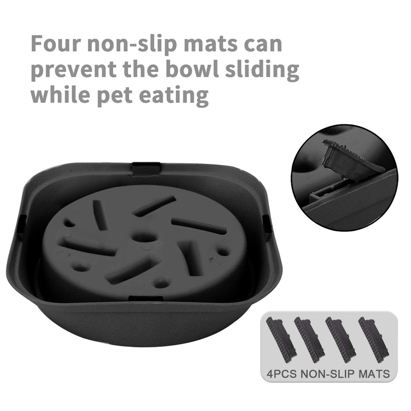 NOYAL Dog Slow Feeder Bowl, Non Slip Puzzle Bowl - Anti-Gulping Pet Slower Food Feeding Dishes - Interactive Bloat Stop Dog Bowls - Durable Preventing Choking Healthy Design Dogs Bowl Black - PawsPlanet Australia