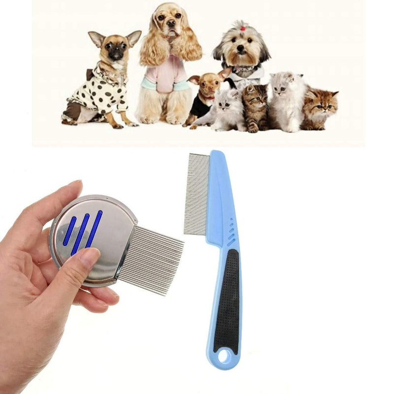 JZK 2 x Metal flea comb grooming comb for short hair dogs cats and long haired cats dogs - PawsPlanet Australia