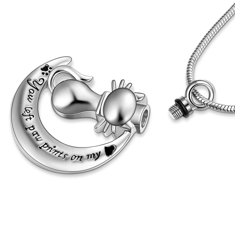 Personalized Custom Picture Memory pet Jewelry, You Left paw Prints on My heartcremation urn Pendant Necklace for cat - PawsPlanet Australia