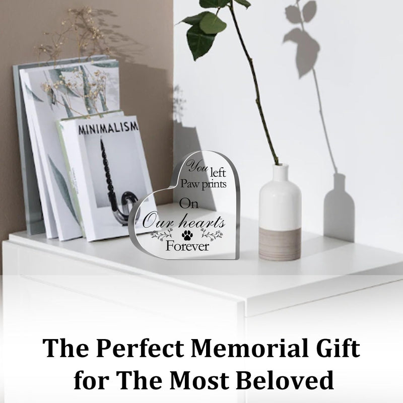 Pet Memorial Gift - Heart Acrylic Decor Sign Sympathy for Pet Loss Remembrance Gifts Cat Dog Memorial Bereavement Condolence Gifts Loss of Pet Keepsake - PawsPlanet Australia