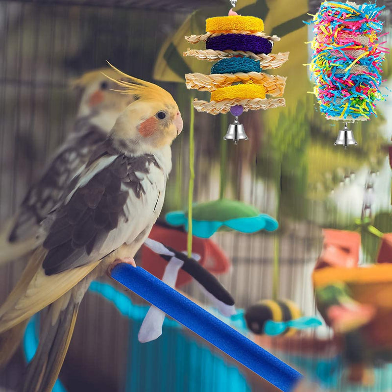 6 Pack Bird Shredding Toys,Parrots Chewing Hanging Toys,Bird Cage Accessories Parrot Cage Shredder Toys,Station Stick Foraging Toys for Small Parakeets Love Bird Cockatiel Finch Conures - PawsPlanet Australia