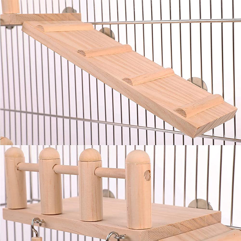 TeTupGa Hamster Bird Perches Cage Toys Parrot Wooden Platform With Climbing Ladder Playing Gyms Exercise Stands Wood Swing Chewing Toys Sets For Animals Green Cheeks, Baby Lovebird, Chinchilla, Budgie - PawsPlanet Australia