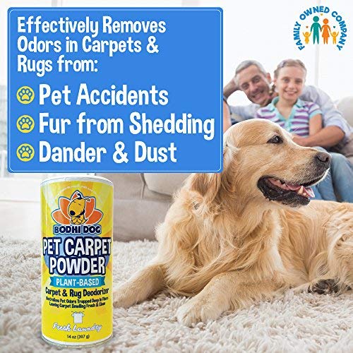 Natural Dog Odor Carpet Powder | Dry Pet Smell Eliminator | Remove Urine Smells | Plant Based and Biodegradable Room Powder | Loosens Fur and Dirt - PawsPlanet Australia