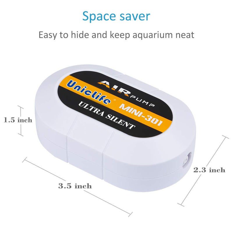 [Australia] - Uniclife Aquarium Air Pump Quiet10 with Accessories for 10 Gallon Fish Tank 