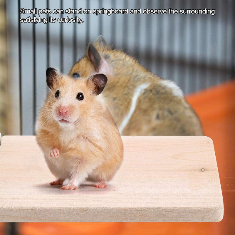 Hamster Springboard, Small Pet Natural Wood Stand Platform Toy Rectangular Wooden Jumping Climbing Springboard for Hamster Mice Chinchilla Chipmunk - PawsPlanet Australia