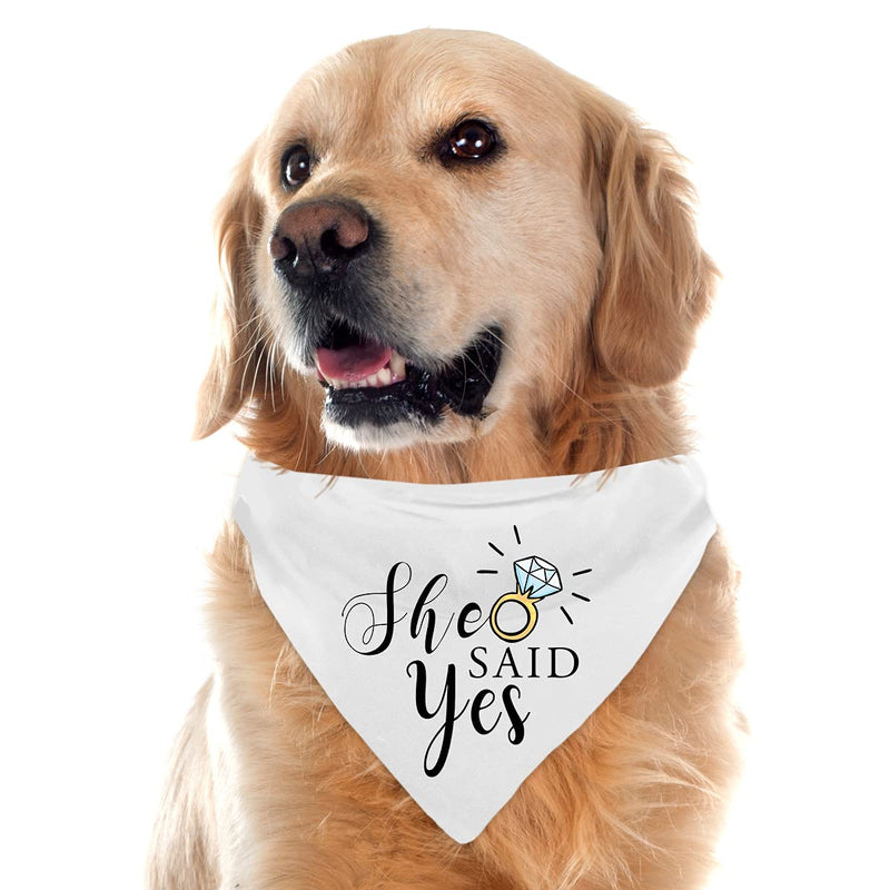My Humans are Getting Married She Said Yes Dog Bandana, Wedding Engagement Photos, Pet Scarf Accessories,Pet Accessories for Dog Lovers, Bridal Shower Gift, Pack of 2 - PawsPlanet Australia