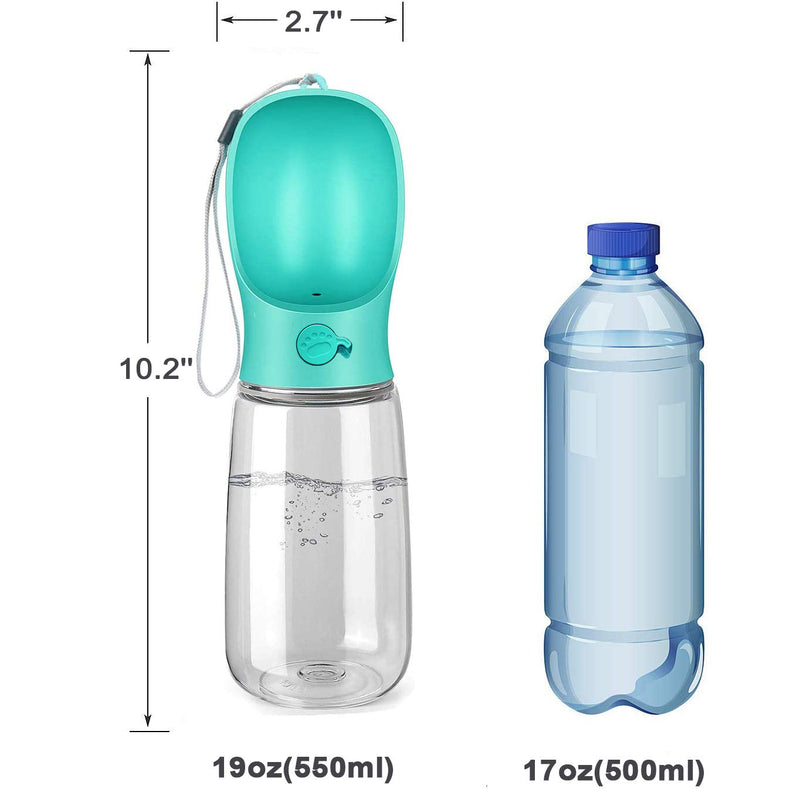 Kalimdor Dog Water Bottle, Leak Proof Portable Puppy Water Dispenser with Drinking Feeder for Pets Outdoor Walking, Hiking, Travel, BPA Free Food Grade Plastic Blue - PawsPlanet Australia