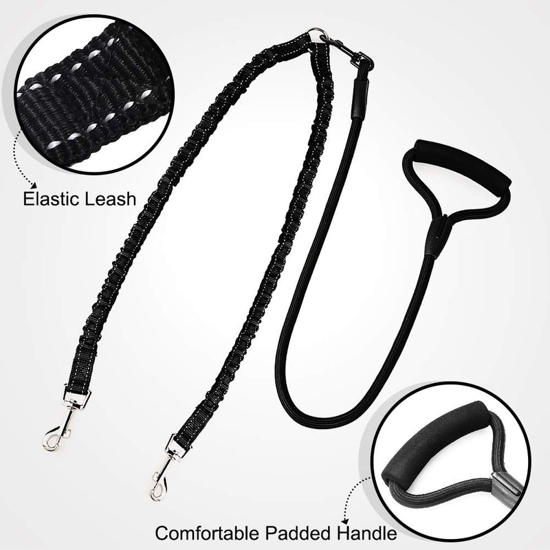 [Australia] - WuliC Dual Dog Leash, Double Dog Leash, 360° Swivel No Tangle & Soft Handle Walking Leash for 2 Dogs with Training Clicker 