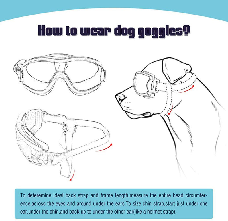 2PCS Dog Goggles - Dog Sunglasses Waterproof Windproof UV Protection Adjustable Band for Small Medium Dogs Cats - PawsPlanet Australia