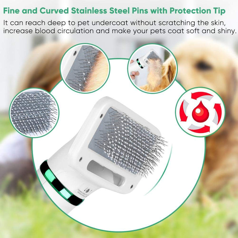 Pet Hair Dryer Comb 2 in 1 300W Portable Dog Grooming Hair Dryer with Slicker Brush Powerful Fur Blower Adjustable Temperature Settings for Small Pets - PawsPlanet Australia