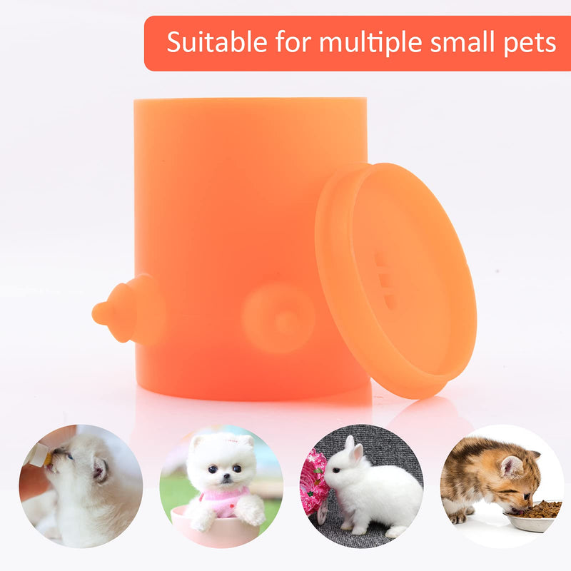 5 Pacifiers Puppy Kitten Silicone Feeder- Soft Puppy Milk Feeder Silicone Puppy Feeder for Feeding Small Pets Puppy Kitten ( Orange ) - PawsPlanet Australia