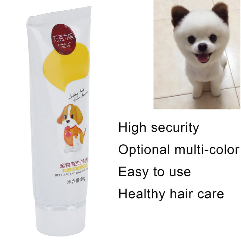 80g Pet Hair Dye, Dog Cat Animals Hair Coloring Dyestuffs Dyeing Pigment for Dogs Alpaca Creative Grooming(Brown) Brown - PawsPlanet Australia
