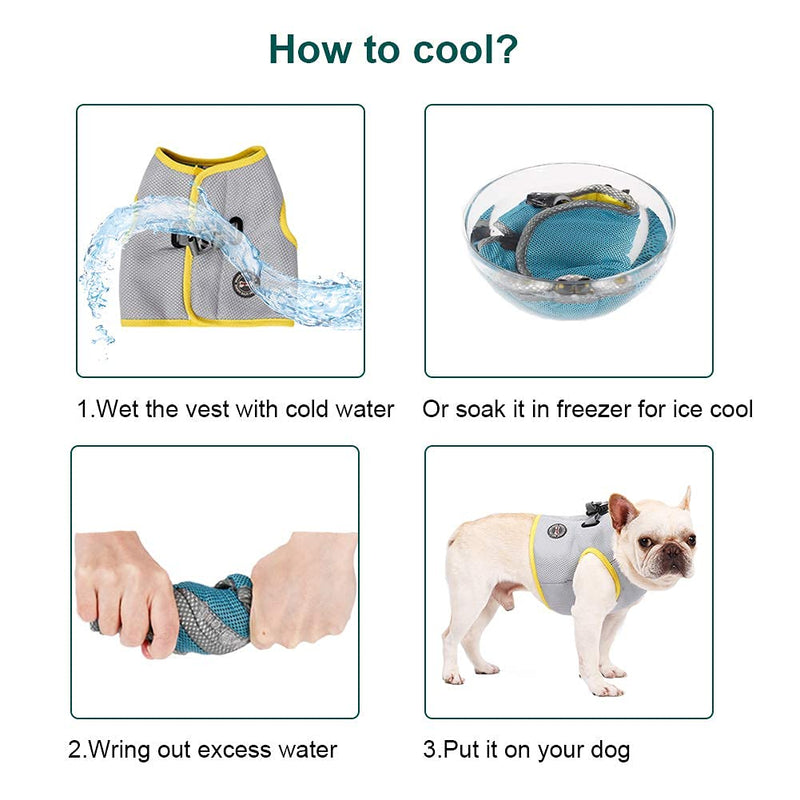 Cooling Vest for Dogs - Breathable Dog Cooling Vest with Adjustable Harness Straps and Leash Hole for Small Medium Large Dogs, Lightweight Dog Cooler Jacket for Walking Outdoor Hunting Training X-Small - PawsPlanet Australia