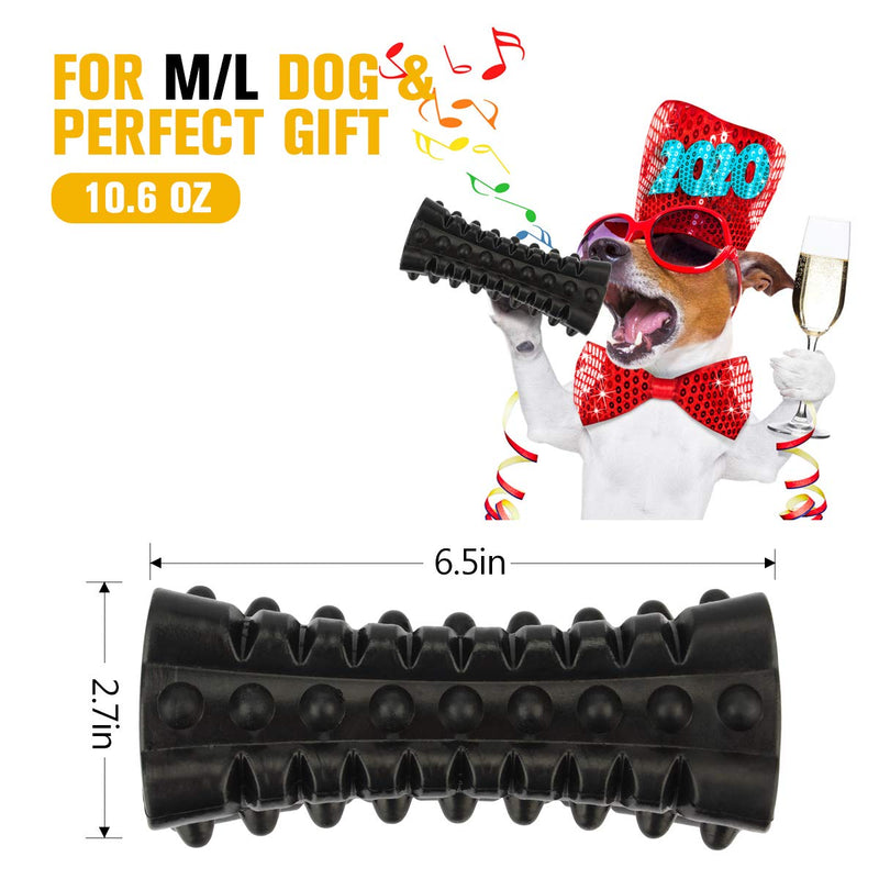 VANFINE Dog Squeaky Toys Almost Indestructible Tough Durable Dog Toys Dog chew Toys for Large Dogs Aggressive chewers Stick Toys Puppy Chew Toys with Non-Toxic Natural Rubber (6.5inch-Cube, Black) Deep black Cube - PawsPlanet Australia