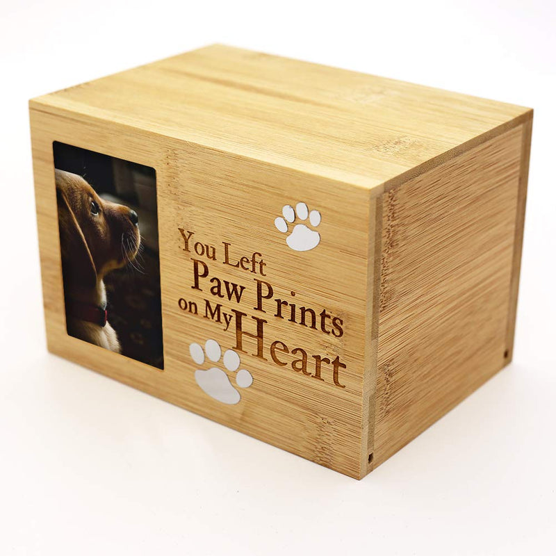 [Australia] - ENBOVE Pet Urns,Photo Frame Funeral Cremation Urns,Ash Urns for Dogs, Small Animal Urn,Burly Wood Keepsake Memorial Urns（6.3 X 4.3 X 4.3 ） 