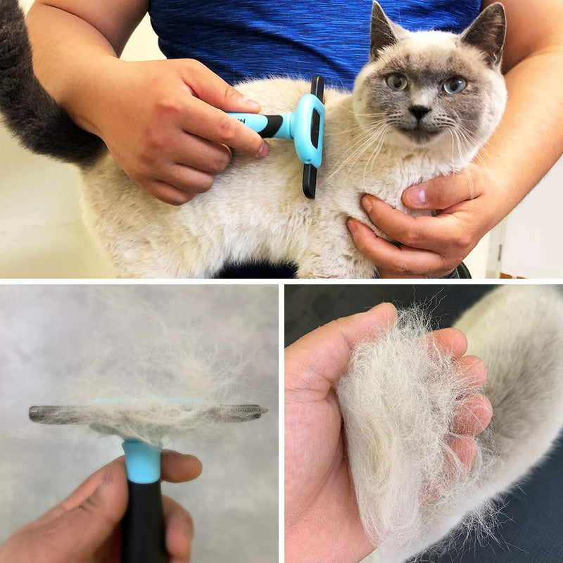 HSpet-HOME Pet Grooming Brush for Dogs and Cats Shedding Hair by up to 95%,Perfect Long & Short Hair Pet Deshedding Tool Large blue - PawsPlanet Australia