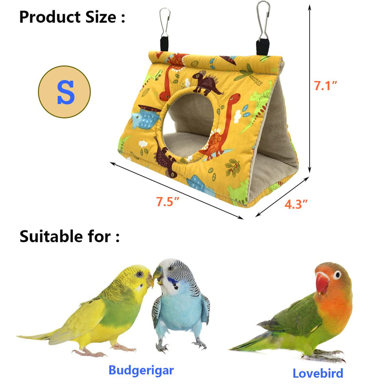 Vehomy Bird Parrot Warm Nest House Bird Winter Hanging Hammock with Hole and Dinosaurs Pattern Plush Snuggle Birds Sleeping Bed Parrot Hideaway for Cockatiels Parakeet Budgies African Grey S - PawsPlanet Australia