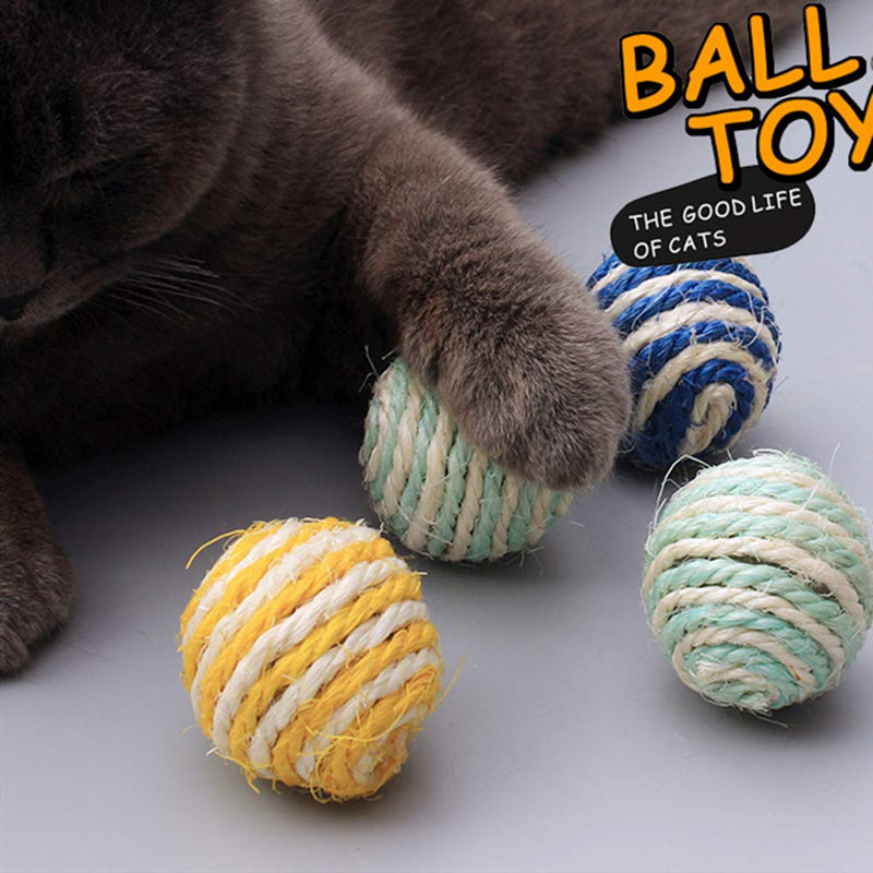 N\A 6Pcs Random Color Cat Play Chew Toy Cat Elastic Ball Pet Chew Toys Ball Interactive Pet Toys for Cats Kitten Dog Training Playing Chewing - PawsPlanet Australia