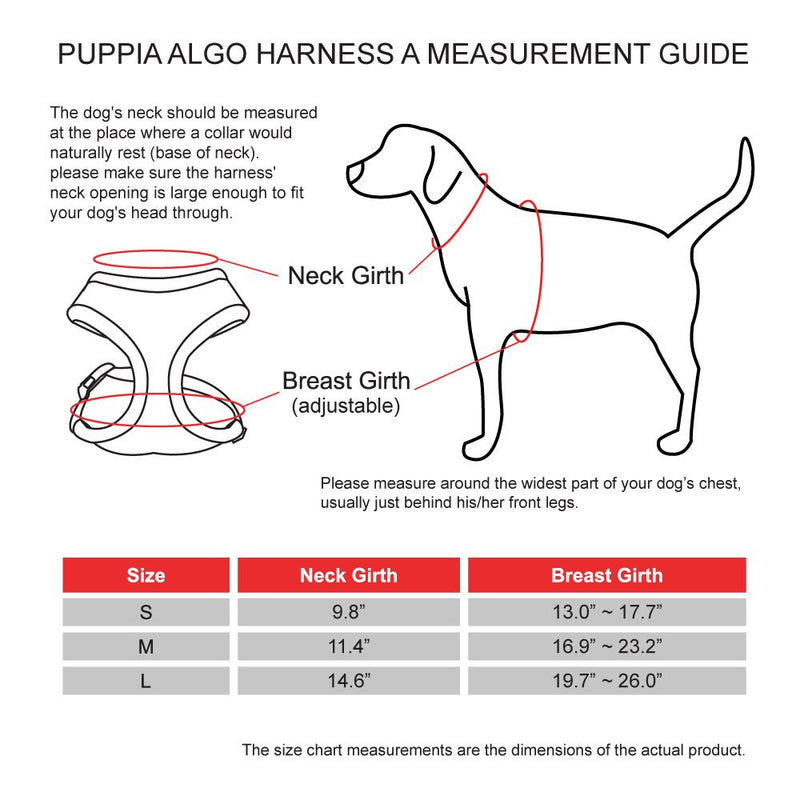 Puppia PARA-HA1532-NY-S Navy Algo Harness A Pet-Vest-Harnesses, Small S - PawsPlanet Australia