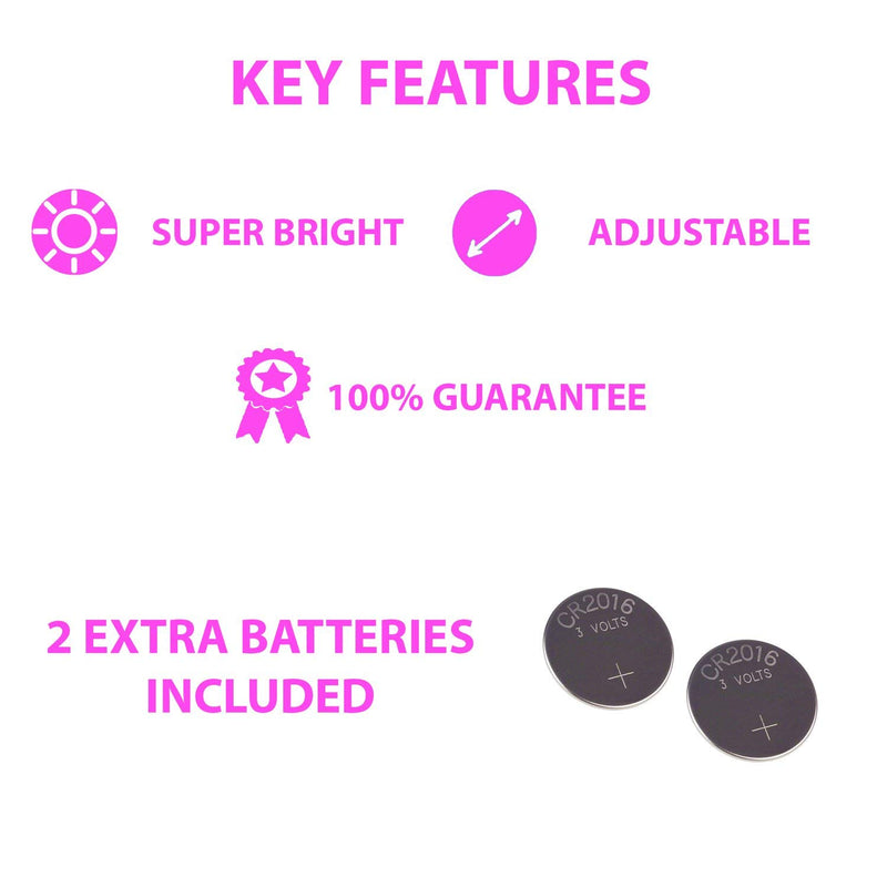 EXPERSOL LED Dog Collar Super Bright Battery Operated Increased Visibility and Safety 4 Colours (Pink X-Small) - PawsPlanet Australia