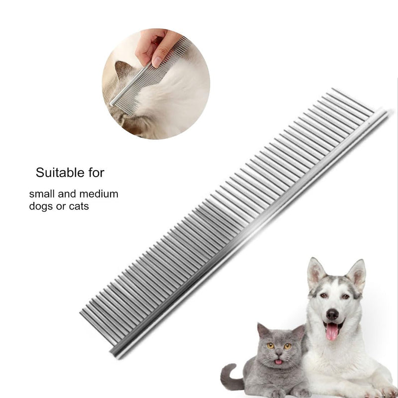 JOCXZI 1 piece stainless steel dog salon combs, pet grooming comb, rounded teeth, dog comb for large, medium and small dogs and cats with tangled short/long hair - PawsPlanet Australia