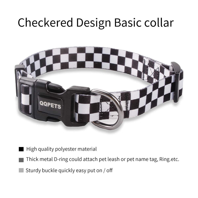 QQPETS Dog Harness Collar Leash - No Pull Pet Adjustable Back Clip Halter Basic Collar Heavy Duty 5FT Anti-Twist Leash for Extra Small Puppy Medium Large Breed Training Easy Walk Running Checkered XS - PawsPlanet Australia