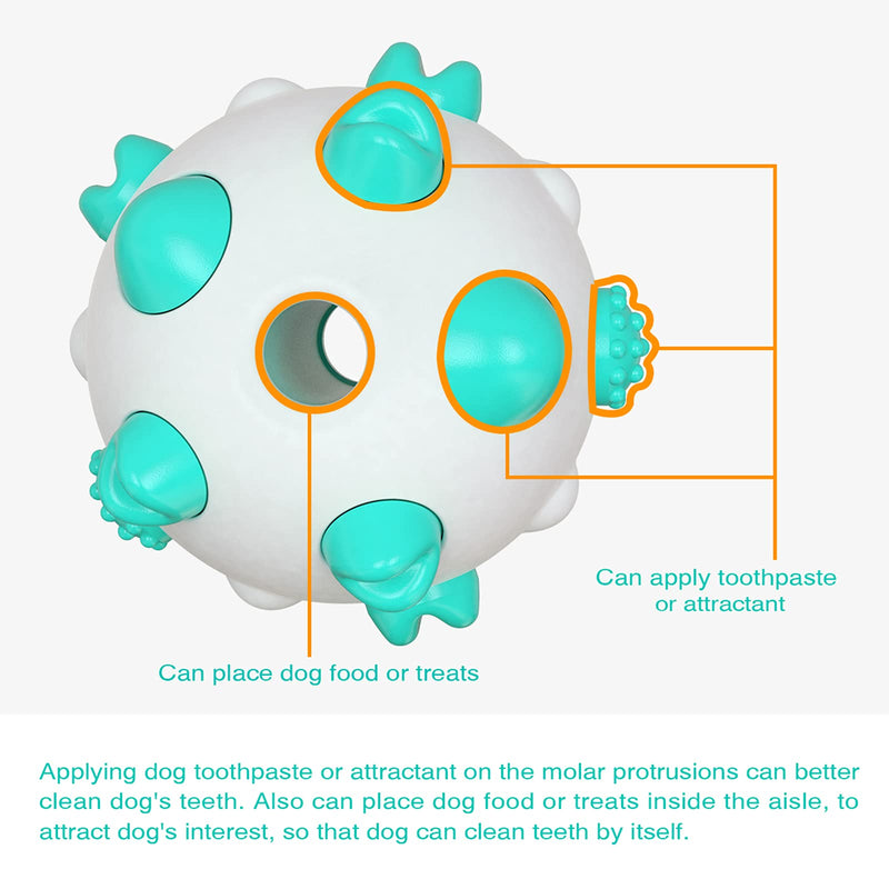 Herding Jolly Ball for Dogs, Brain Stimulating Treat Dispensing Puzzle Toys for Dogs to Keep Them Busy, Squeaky Chew Ball Tooth Cleaning Dog Toys for Puppy Small Medium Large Breed Dog toothbrush ball toy - PawsPlanet Australia