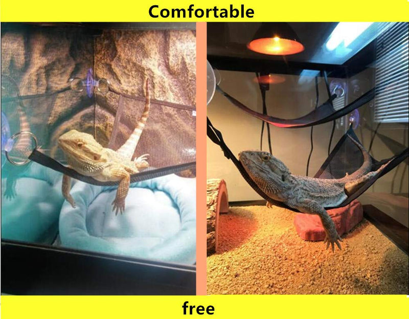 MBVBN Reptile Hammock Lounger & Ladder Accessories Set for Large & Small Bearded Dragons Anole Geckos Lizards or Snakes (Triangle, 19×13×13 inch, 2 Pack) - PawsPlanet Australia