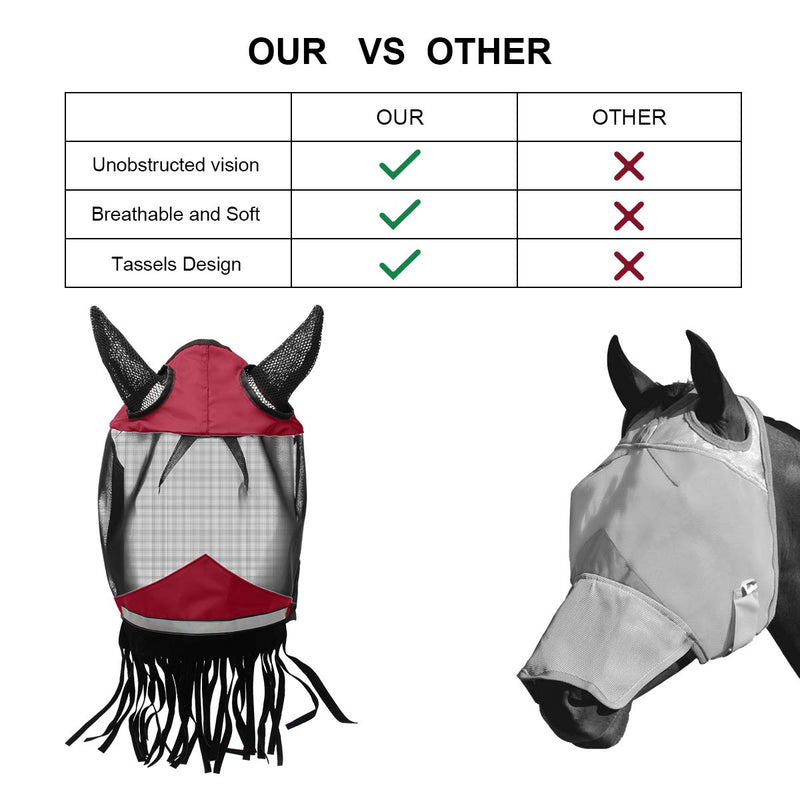 Coolrunner Horse Fly Mask, Fly Masks for Horses with Ears, Fly Masks for Horses with Breathable and Soft Mesh - PawsPlanet Australia