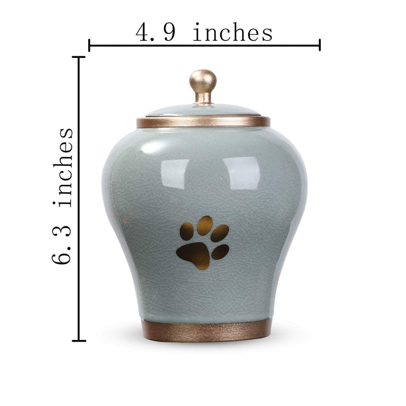 Youdear Memorials 6'' Handicrafts Pet Urns,Premium Urns for Dog and Cat Ashes,Suitable Size Cremation Urns for Ashes Up to 55 Cubic inches Cyan - PawsPlanet Australia