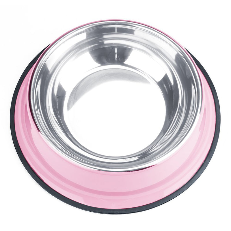 [Australia] - Weebo Pets Pink Stainless Steel No-Tip Food Bowls - Choose Your Size, 4-Ounce to 72-Ounce 72oz. Goliath 