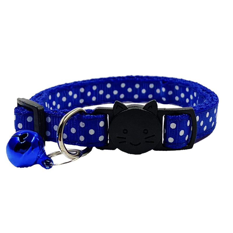 [Australia] - PACCOMFET 6 Pcs Breakaway Cat Collars Adjustable Colorful Nylon Safety Pet Collar Printed Wave Point with Bells 