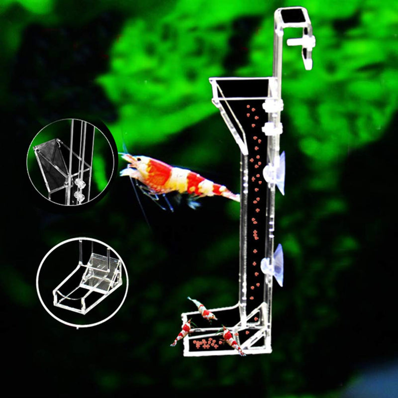 [Australia] - POPETPOP Shrimp Tubes-Glass Shrimp Feeding Tube Aquarium Fish Tank Feeder Tube Transparent Feeder Tray Container Acrylic Shrimp Feeder Tube(20x6x3cm) 