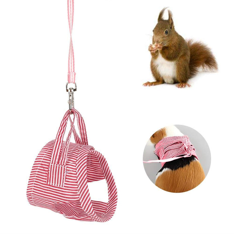 HEEPDD Guinea Pigs Harness, Small Animals Adjustable Vest and Leash Set Outdoor Walking Vest for Squirrels Hedgehogs Ferret Rabbit(Red S) Red S - PawsPlanet Australia