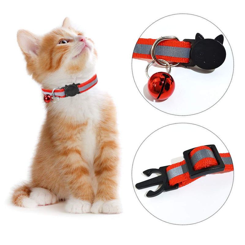 Cat collar reflective, pack of 12 adjustable cat collars, cat collars with bell and safety clasp, for most domestic cats - PawsPlanet Australia