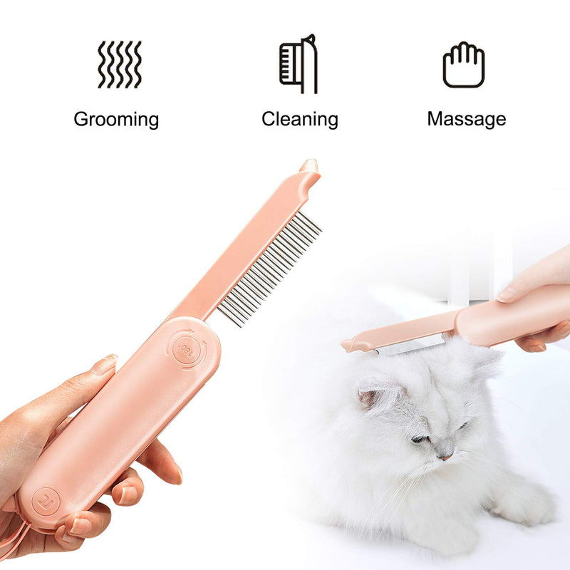 Luccalily Cat Brush for Shedding and Grooming, Dematting Comb for Dogs, Pet Deshedding Brushes for Short Long Matted Hair Pink - PawsPlanet Australia