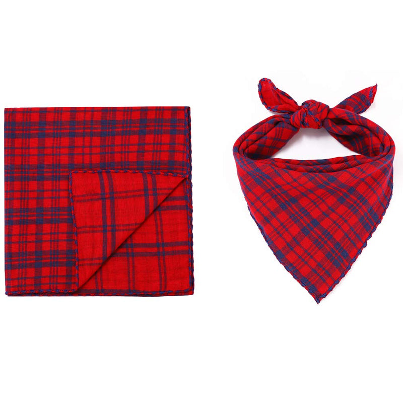 Freewindo Dog Bandana Set, 2PCS Reversible Plaid Dog Bandanas, Washable Dog Accessories for Small Medium Large Dogs and Adult Cats - PawsPlanet Australia