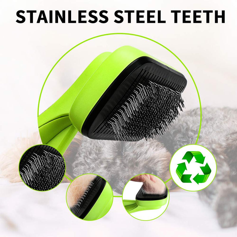 [Australia] - Winkeyes Pet Slicker Brush Self Cleaning Grooming Brush Dog Deshedding Tool Remove Dead Undercoat and Loose Hairs Suitable for Dogs Cats 
