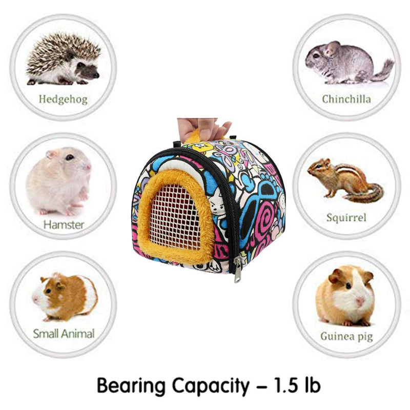 Small Animal Carrier Bag Small Guinea Pig Hedgehog Carriers with Detachable Strap Double Zipper Travel Pets Small Guinea Pig Chinchillas Hamster Rat Hedgehog Carriers Sling Handbag for Small Animals Cartoon A - PawsPlanet Australia