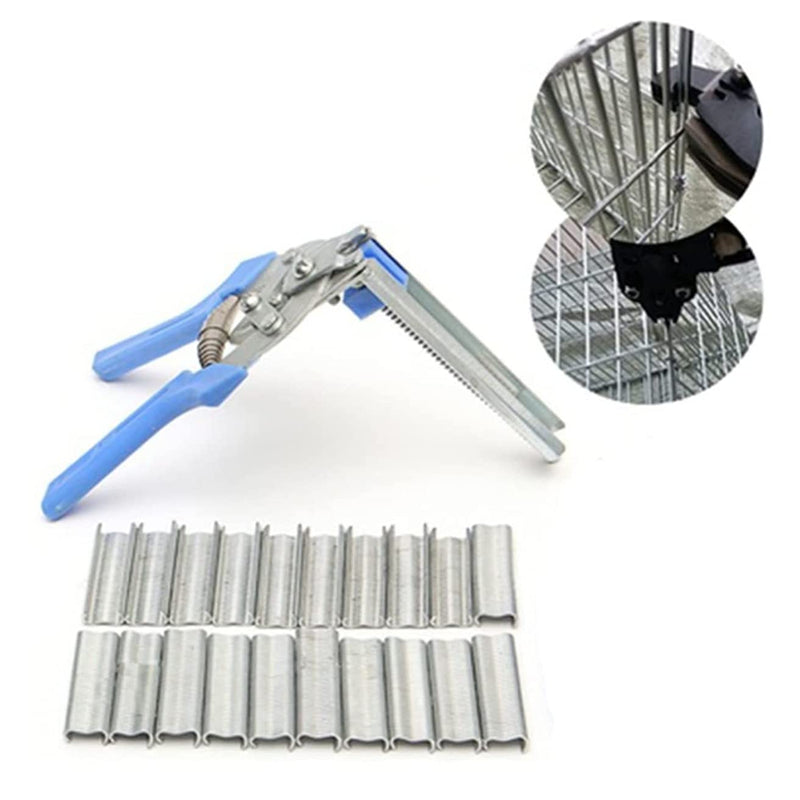 Type M Nail Ring Pliers - Hog Ring Chicken Duck Goose Dog Cat Rabbit Kit Clamp with Nail Groove for Animal Cages/Wire Fencing, Repair Hand Tools with 600 Pcs Galvanized Steel Rings - PawsPlanet Australia