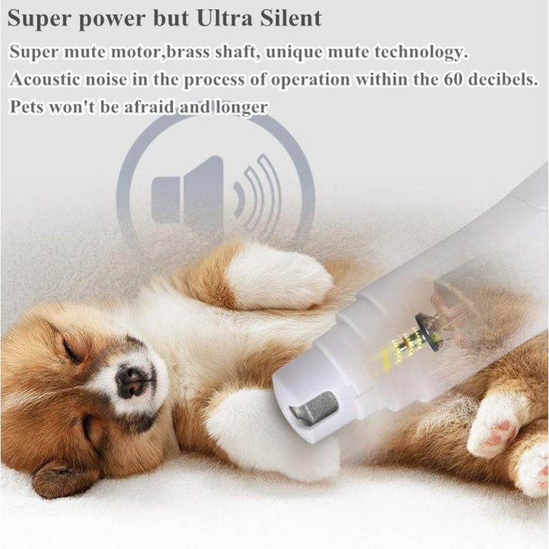 Pawstrust Dog Nail Grinder and Clippers Quiet Professional Pet Nail Trimmer Stepless Speed Regulation Pet Nail Grinder Eelectric Nail File Nail Grinder for Large Medium Small Dogs and Cats - PawsPlanet Australia