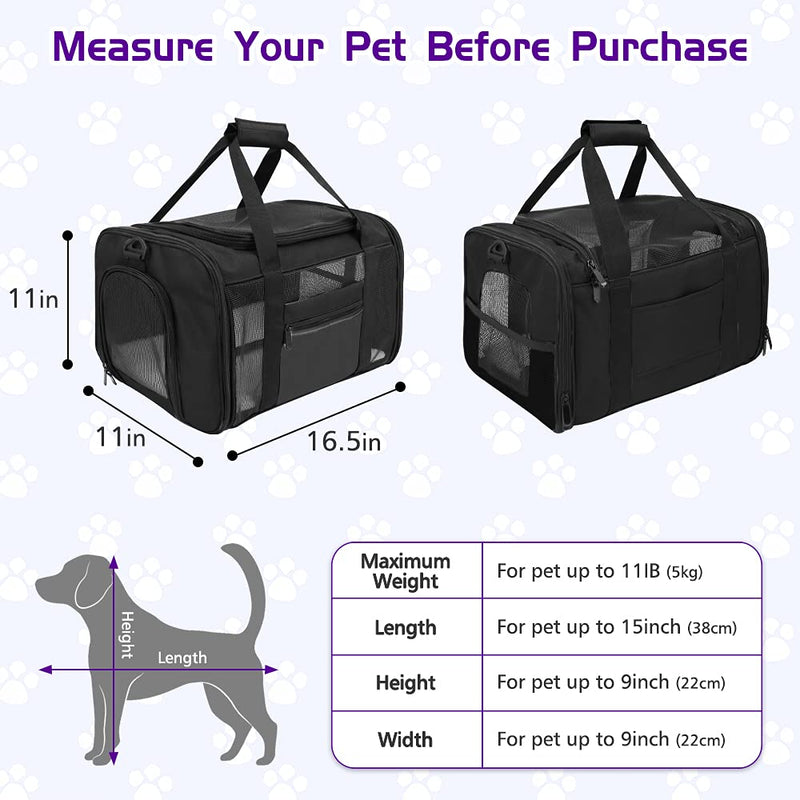 ASHLEYRIVER Cat Carriers Dog Carrier Pet Carrier,Airline Approved Soft-Sided Pet Travel Carrier-Grey Pink Black Blue Navy Medium - PawsPlanet Australia