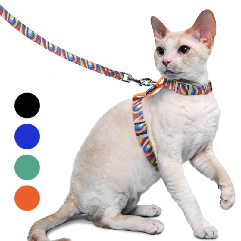 Supet Cat Harness and Leash, Escape Proof Cat Vest for Small Large Cats, Adjustable Cat Collars, Harnesses and Leashes for Walking, Lightweight Kitten Harness S (Chest: 20.3-33 cm) Orange - PawsPlanet Australia