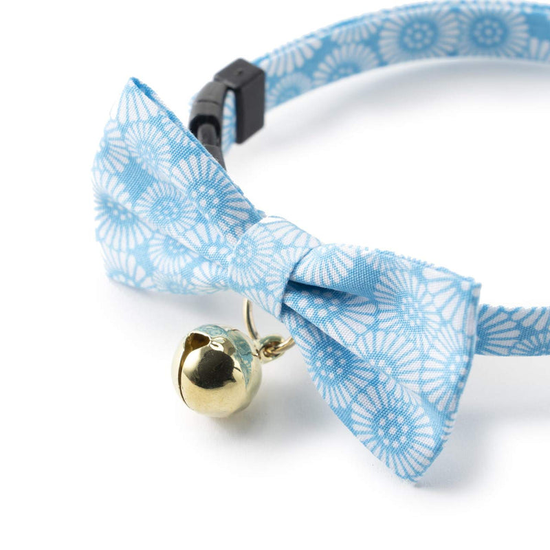 Necoichi Kiku Ribbon Bow Tie Cat Collar Baby Blue - PawsPlanet Australia