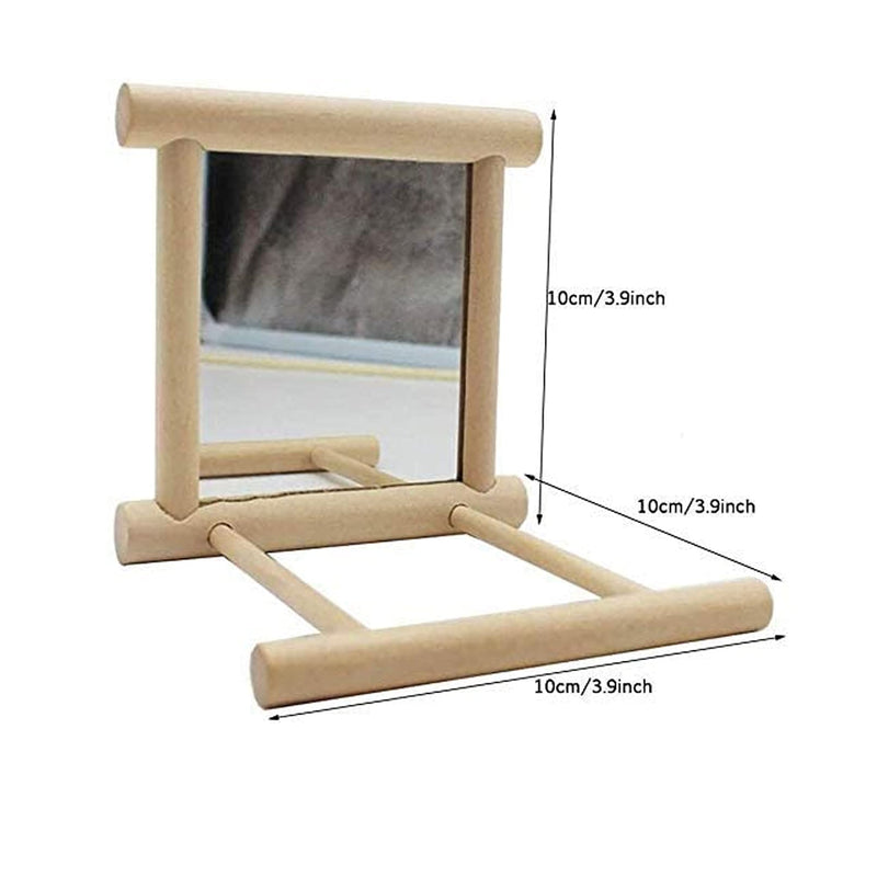 Bird Toy for Parrot Parakeets Conures Cockatiels Cage Swing Wooden Mirror Fun Play Toy for Birds - PawsPlanet Australia