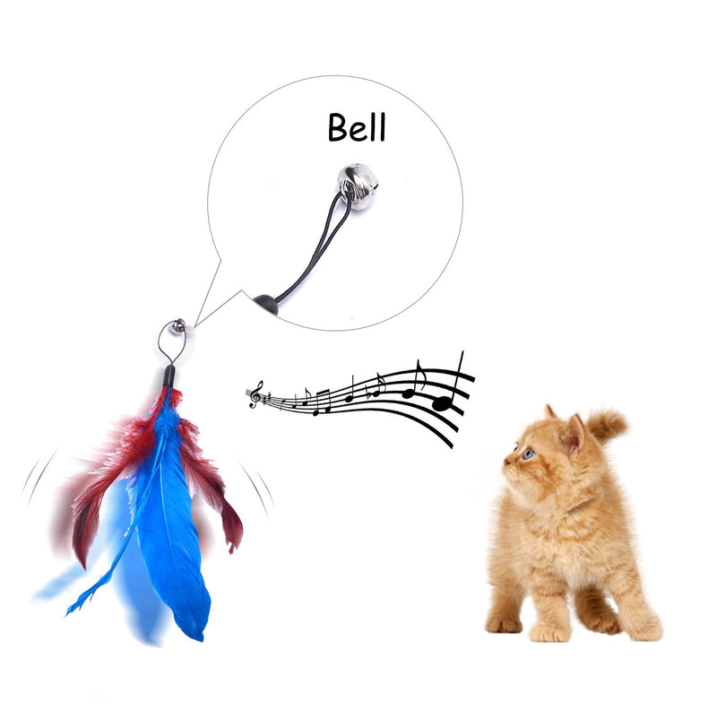 FYNIGO Cat Toys for Indoor Cats,Interactive Cat Feather Toy,Retractable Cat Teaser Wand Toy with 8 Refills and a Spare Hook - PawsPlanet Australia