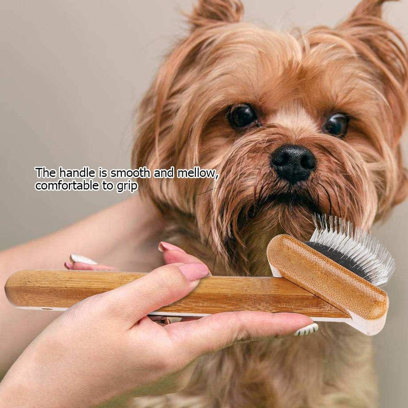 [Australia] - Dog Shedding Comb Bamboo Slicker Dog Cat Grooming Brush Massage and Stimulate Healthy Comb for Dogs, Cats with Short or Long Hair #1 